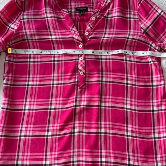 Talbots Pink Button Down Blouse with Mandarin Collar - Picture 4 of 8